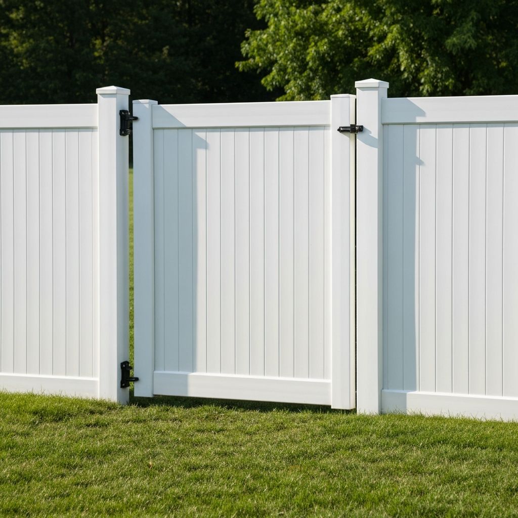 White vinyl privacy gate