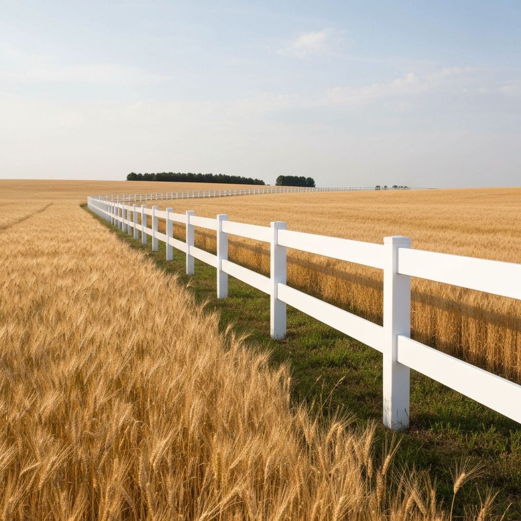 White vinyl ranch rail fence